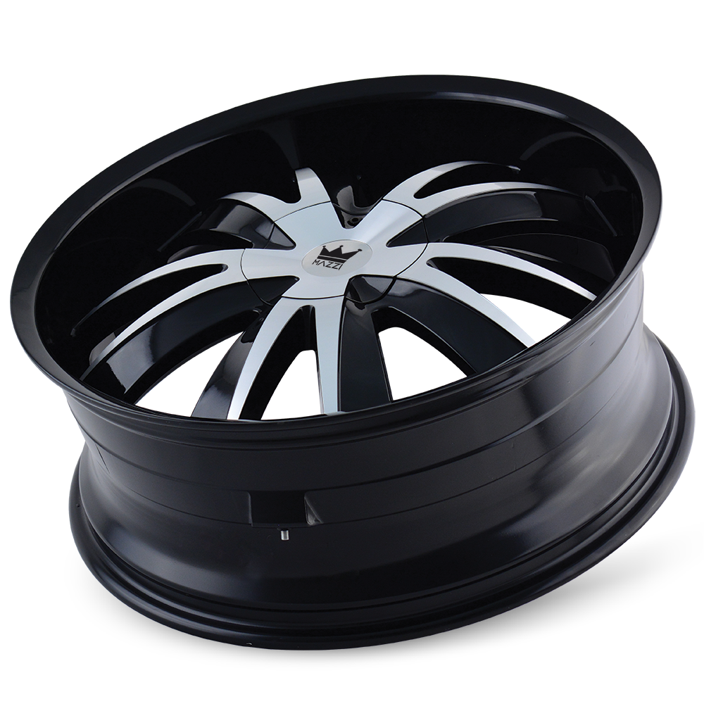 Mazzi EDGE Gloss black machined 20x8.5 +18 5x115|5x120mm 74.1mm - Wheelwiz