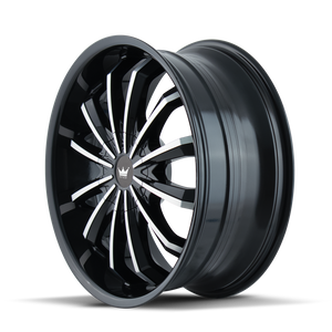 Mazzi FUSION Gloss black machined 24x9.5 +18 5x127|5x139.7mm 87mm - Wheelwiz