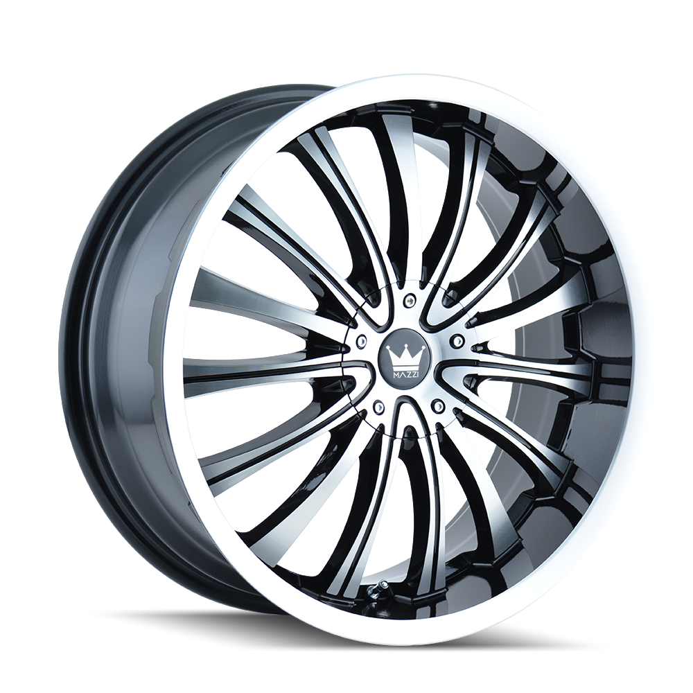 Mazzi HYPE Gloss black machined 18x7.5 +40 5x100|5x114.3mm 72.62mm - Wheelwiz