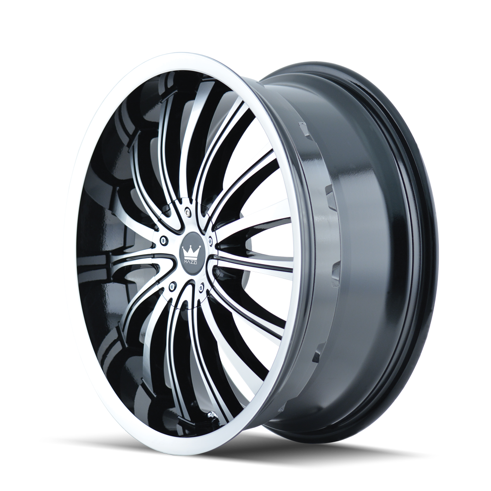 Mazzi HYPE Gloss black machined 22x8.5 +35 5x108|5x114.3mm 72.62mm - Wheelwiz