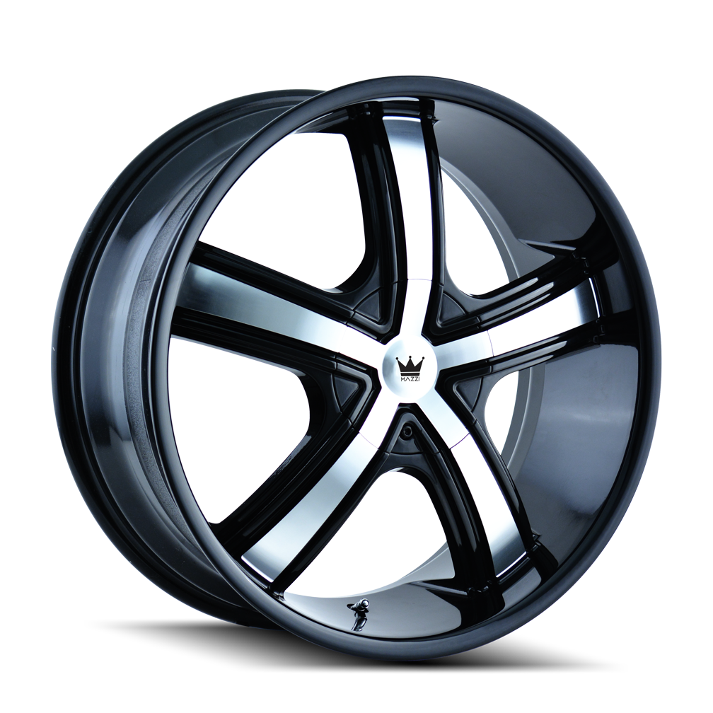 Mazzi BOOST Gloss black machined 18x7.5 +40 5x108|5x114.3mm 72.62mm - WheelWiz
