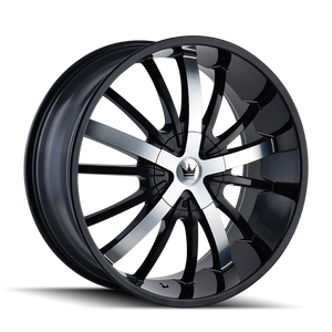 Mazzi ESSENCE Gloss black machined 22x9.5 +18 5x115|5x120mm 74.1mm - Wheelwiz