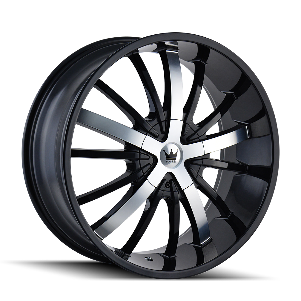 Mazzi ESSENCE Gloss black machined 22x9.5 +18 5x115|5x120mm 74.1mm - Wheelwiz