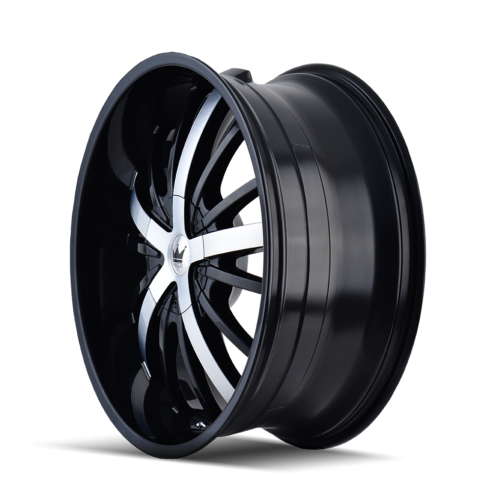 Mazzi ESSENCE Gloss black machined 22x9.5 +18 5x115|5x120mm 74.1mm - Wheelwiz