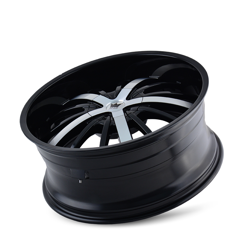 Mazzi ESSENCE Gloss black machined 20x8.5 +18 5x115|5x120mm 74.1mm - Wheelwiz