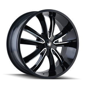 Mazzi OBSESSION Gloss black machined 24x9.5 +30 6x135|6x139.7mm 106mm - WheelWiz