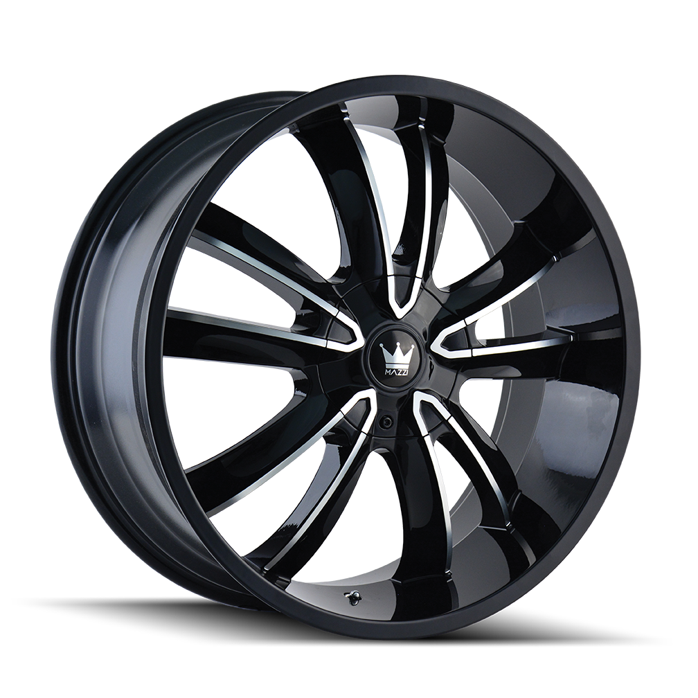 Mazzi OBSESSION Gloss black machined 20x8.5 +35 5x110|5x115mm 72.56mm - WheelWiz