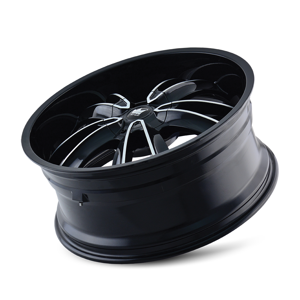 Mazzi OBSESSION Gloss black machined 24x9.5 +30 6x135|6x139.7mm 106mm - WheelWiz