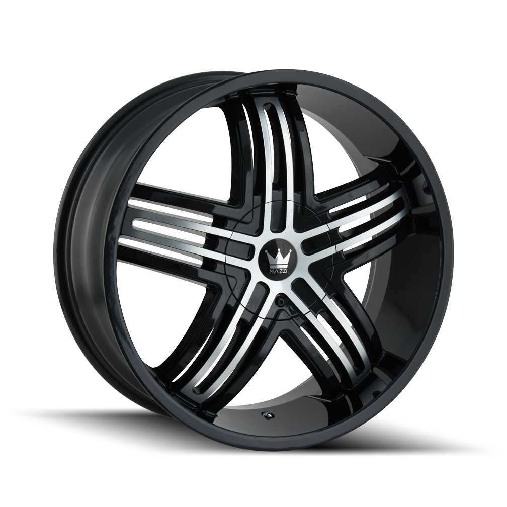 Mazzi ENTICE Gloss black machined 22x9.5 +18 5x115|5x139.7mm 87mm - WheelWiz