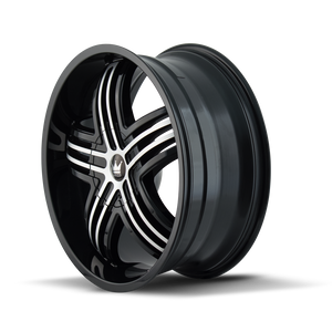 Mazzi ENTICE Gloss black machined 22x9.5 +30 6x135|6x139.7mm 106mm - WheelWiz