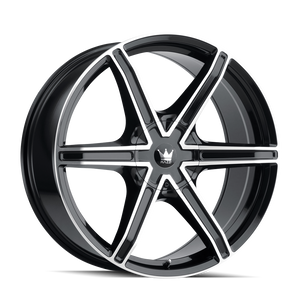 Mazzi STILTS Gloss black machined 20x8.5 +35 5x108|5x114.3mm 72.6mm - Wheelwiz