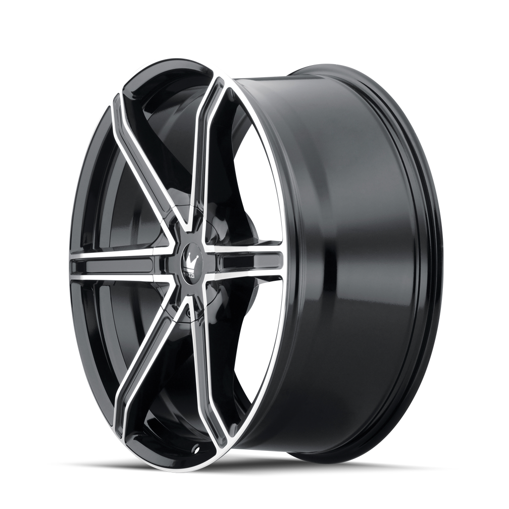 Mazzi STILTS Gloss black machined 22x9.5 +30 6x135|6x139.7mm 106mm - Wheelwiz