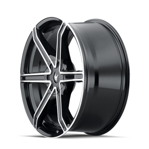 Mazzi STILTS Gloss black machined 20x8.5 +35 5x108|5x114.3mm 72.6mm - Wheelwiz