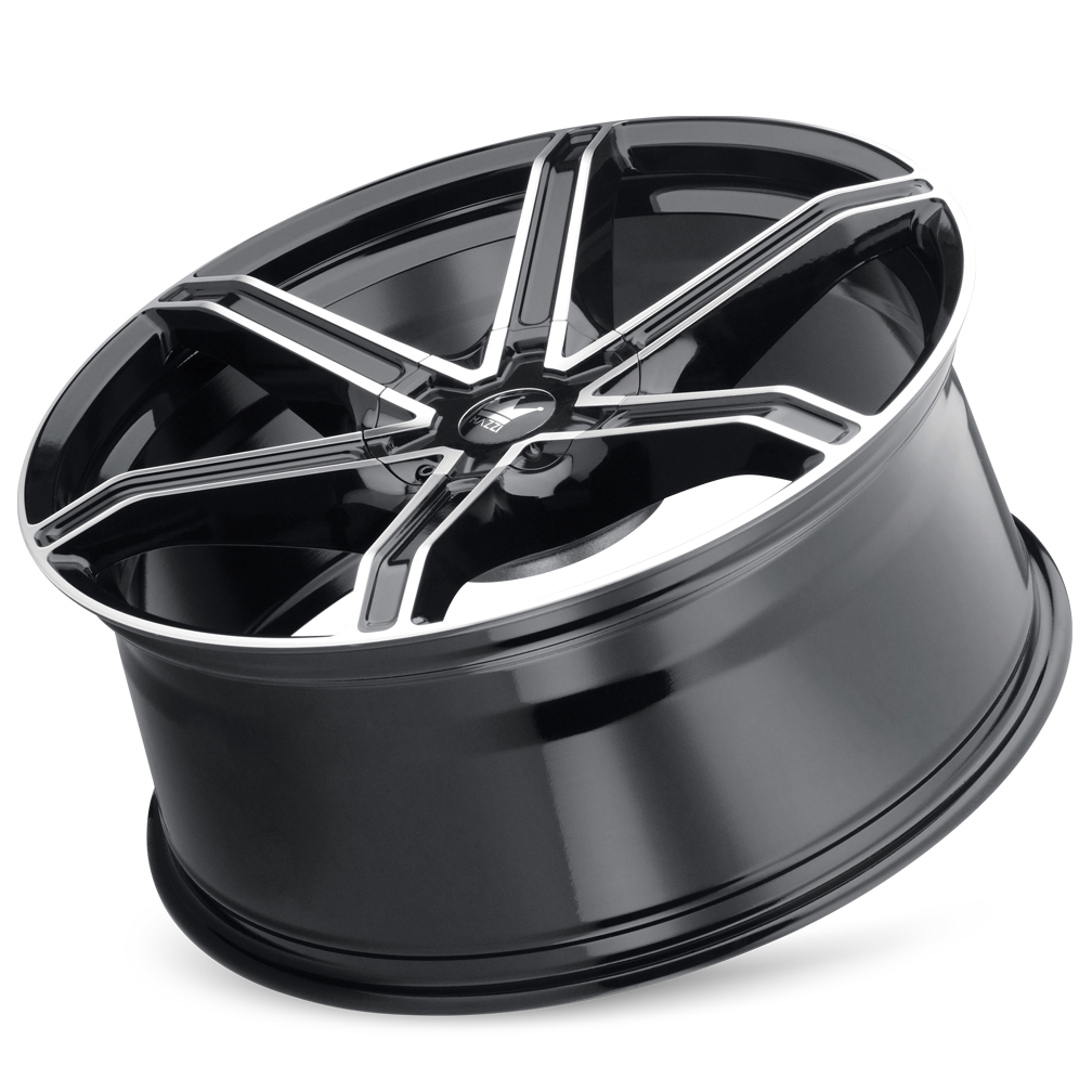 Mazzi STILTS Gloss black machined 18x8 +20 6x135|6x139.7mm 106mm - Wheelwiz