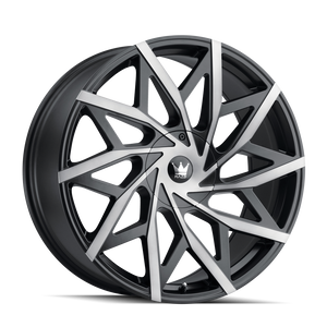 Mazzi BIG EASY Matte black machined with dark 20x8.5 +35 5x114.3|5x127mm 72.6mm - Wheelwiz