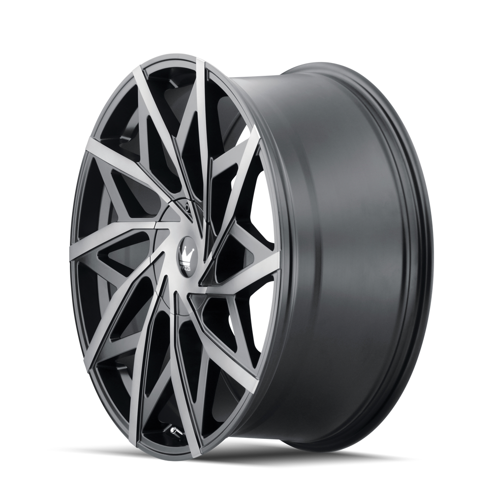 Mazzi BIG EASY Matte black machined with dark 20x8.5 +18 5x115|5x120mm 74.1mm - Wheelwiz