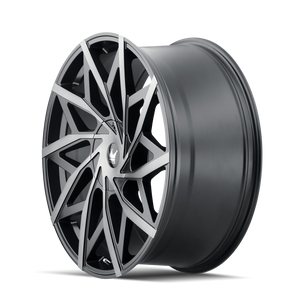 Mazzi BIG EASY Matte black machined with dark 24x9.5 +18 5x115|5x120mm 74.1mm - Wheelwiz