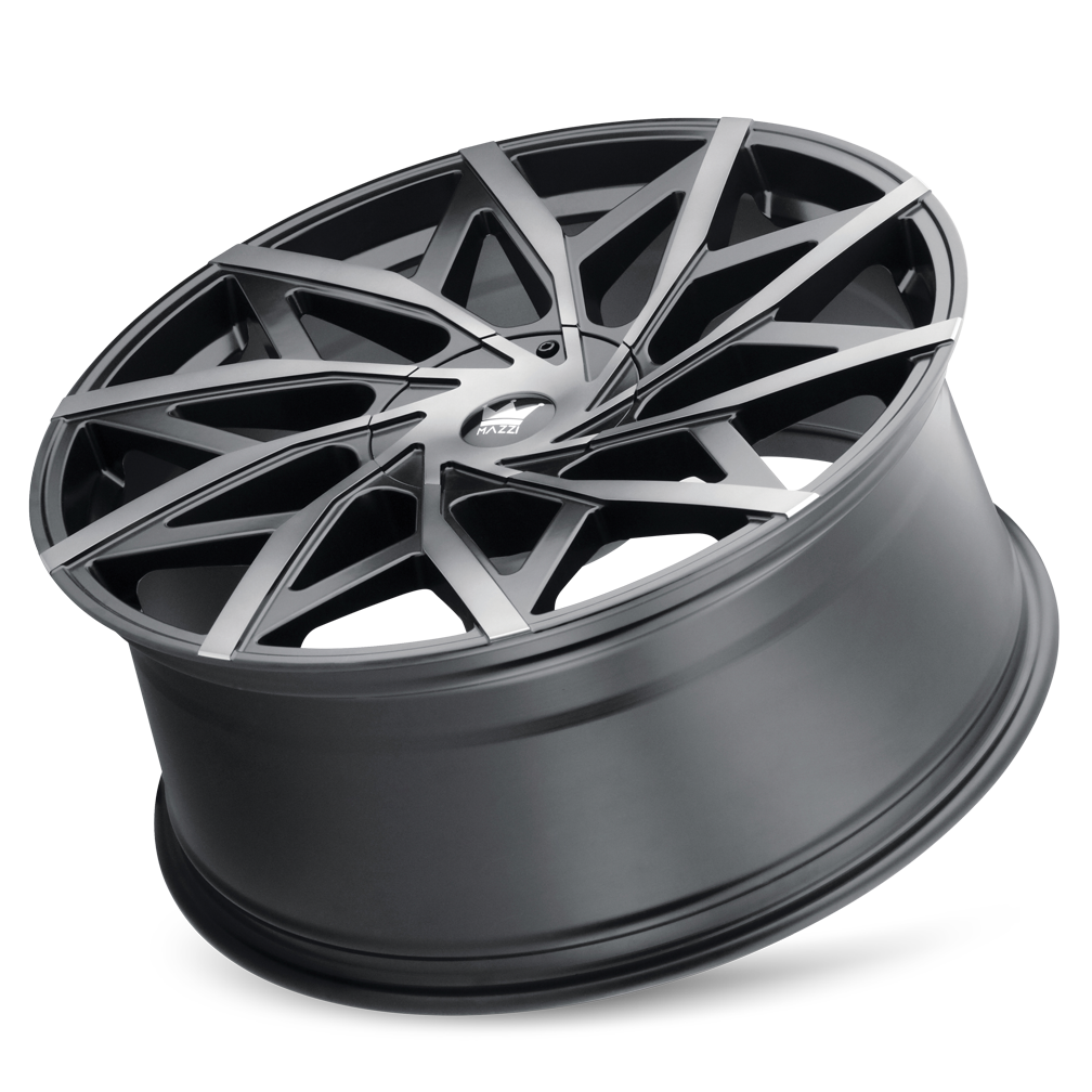 Mazzi BIG EASY Matte black machined with dark 22x9.5 +18 5x115|5x139.7mm 87mm - Wheelwiz