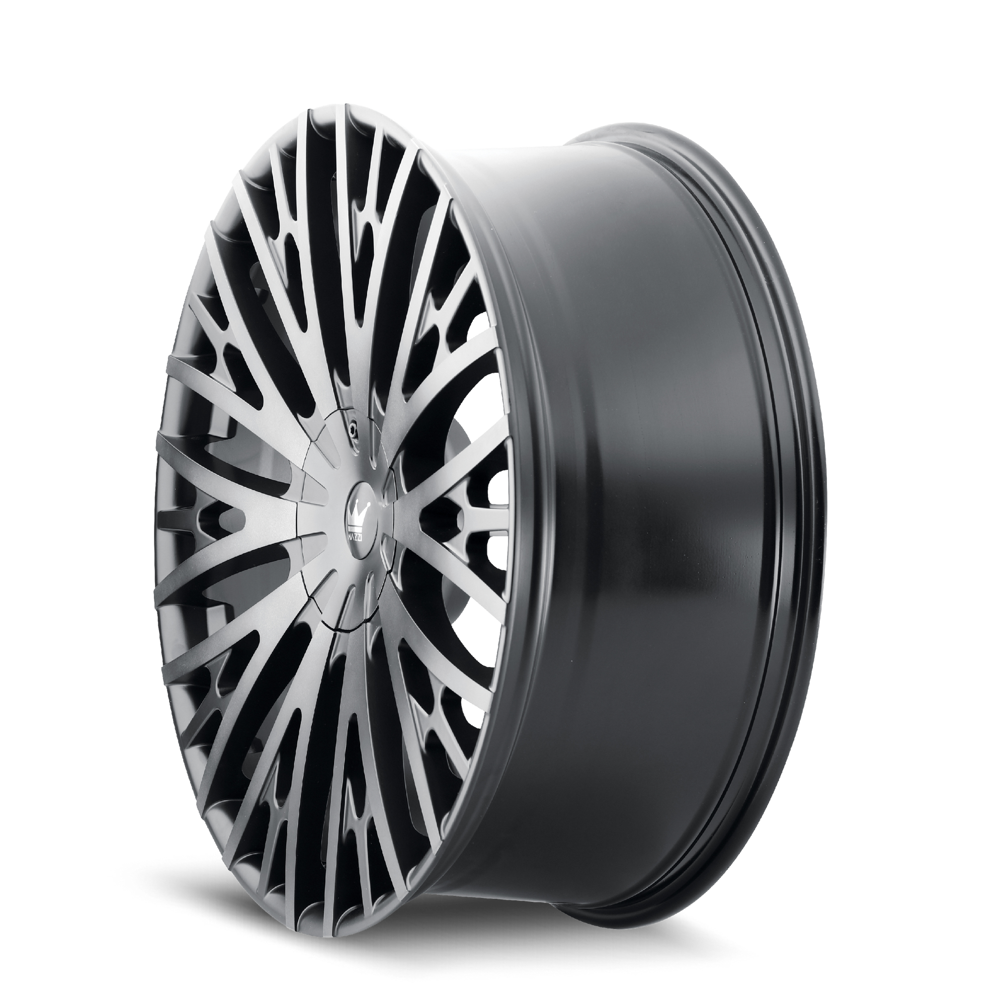 Mazzi TWIST TIE Matte black machined with dark 22x9.5 +18 5x127|5x139.7mm 87mm