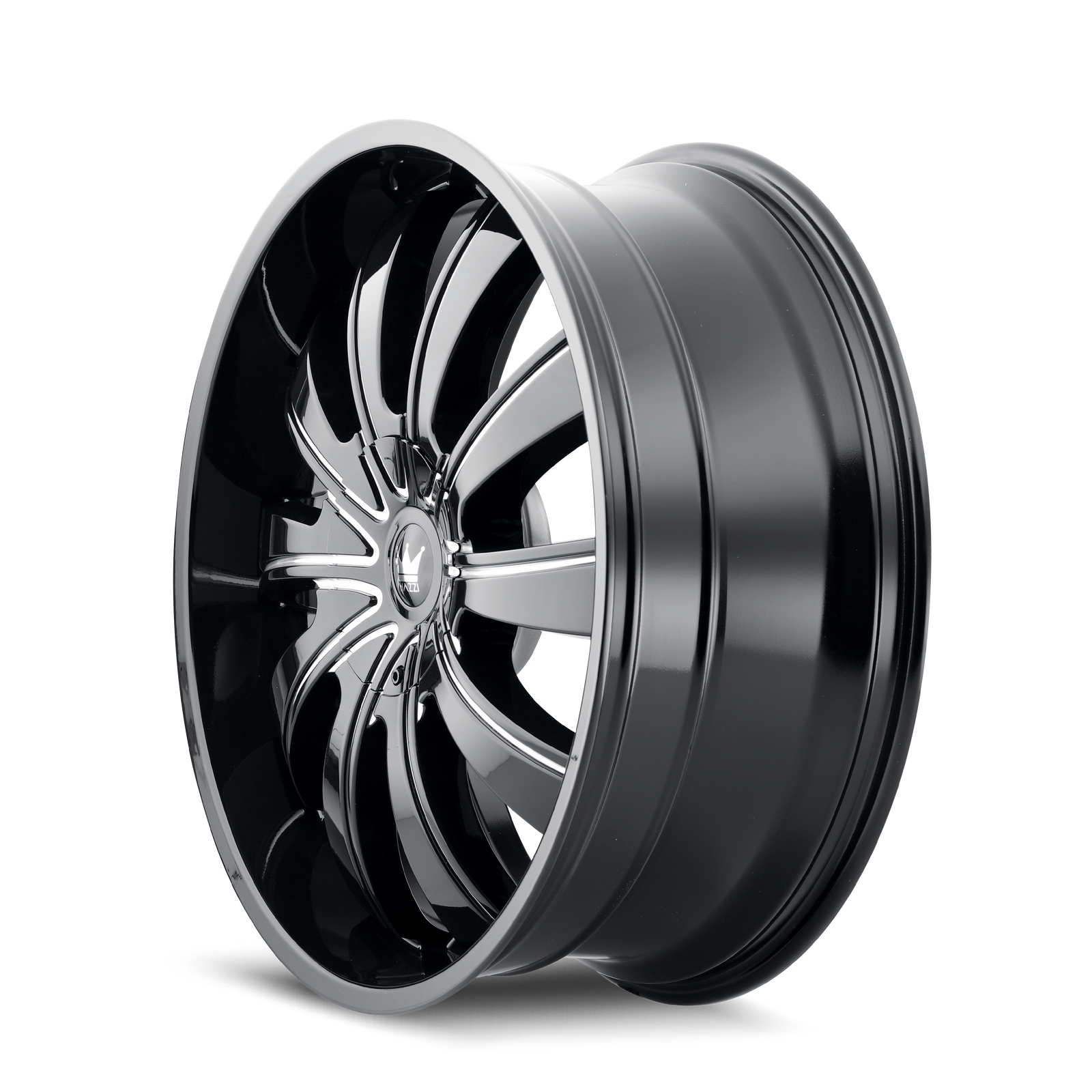 Mazzi ROLLA Gloss black milled 24x9.5 +18 5x127|5x139.7mm 87mm - Wheelwiz