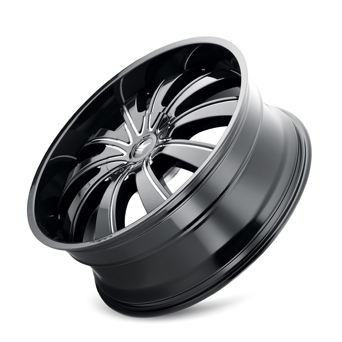 Mazzi ROLLA Gloss black milled 24x9.5 +18 5x127|5x139.7mm 87mm - Wheelwiz