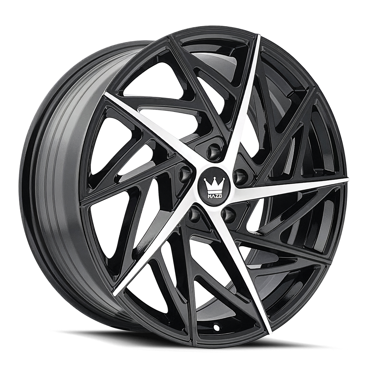 Mazzi FREESTYLE Gloss black machined 20x8.5 +35 5x108mm 63.5mm - Wheelwiz