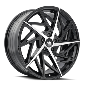 Mazzi FREESTYLE Gloss black machined 20x8.5 +35 5x108mm 63.5mm - Wheelwiz