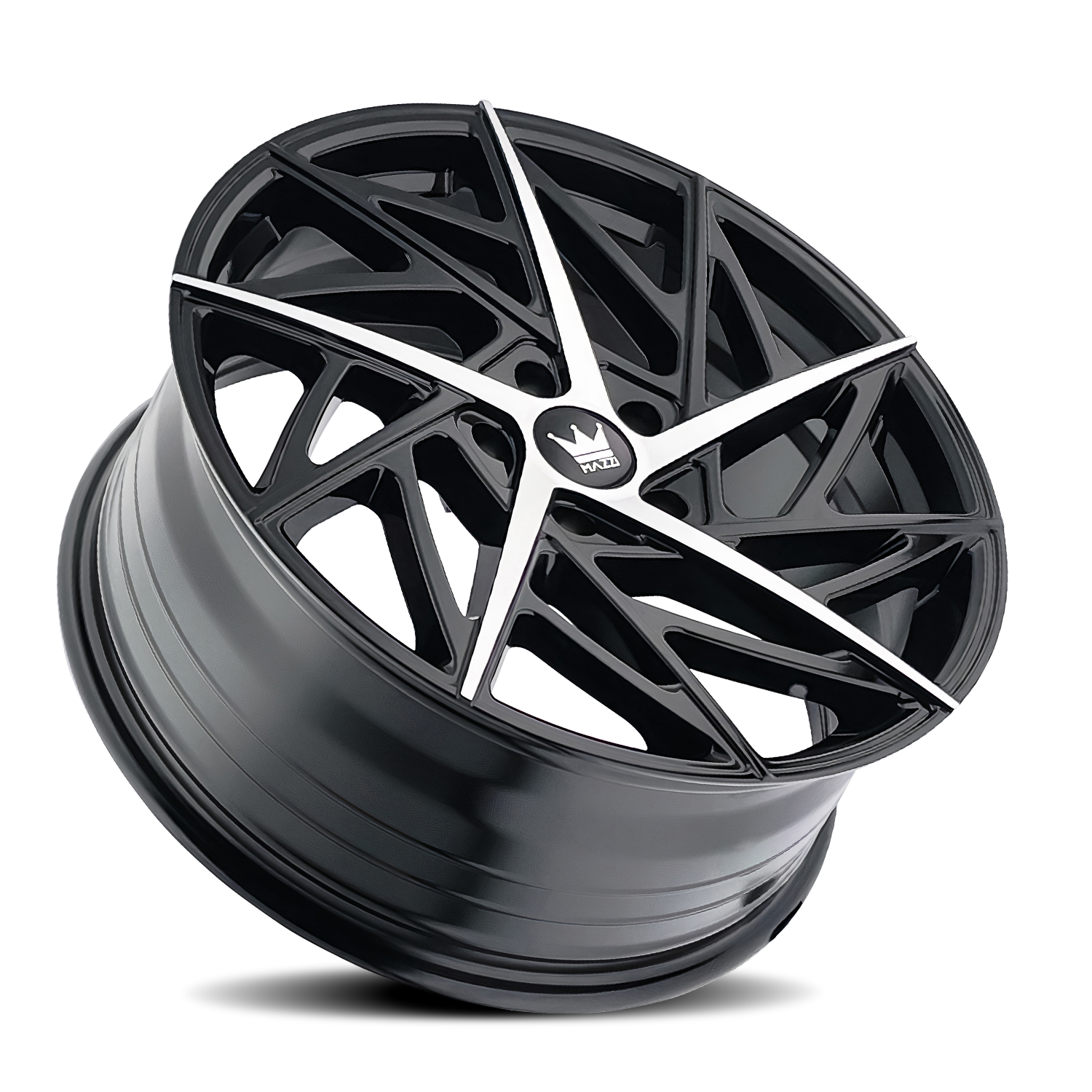 Mazzi FREESTYLE Gloss black machined 17x8 +35 5x108mm 63.5mm - Wheelwiz