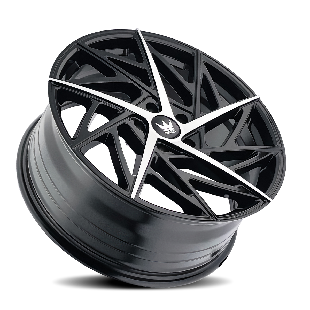 Mazzi FREESTYLE Gloss black machined 20x8.5 +35 5x108mm 63.5mm - Wheelwiz