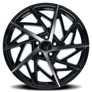 Mazzi FREESTYLE Gloss black machined 20x8.5 +35 5x108mm 63.5mm - Wheelwiz