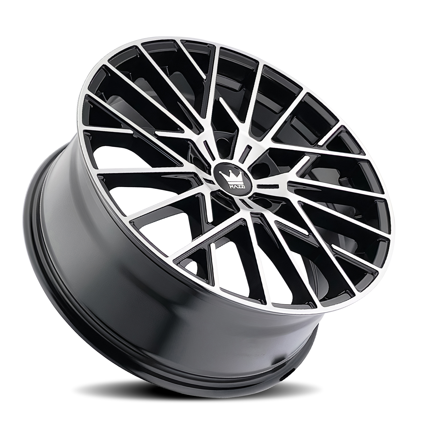 Mazzi JINX Gloss black machined 20x8.5 +38 5x108mm 63.5mm - Wheelwiz