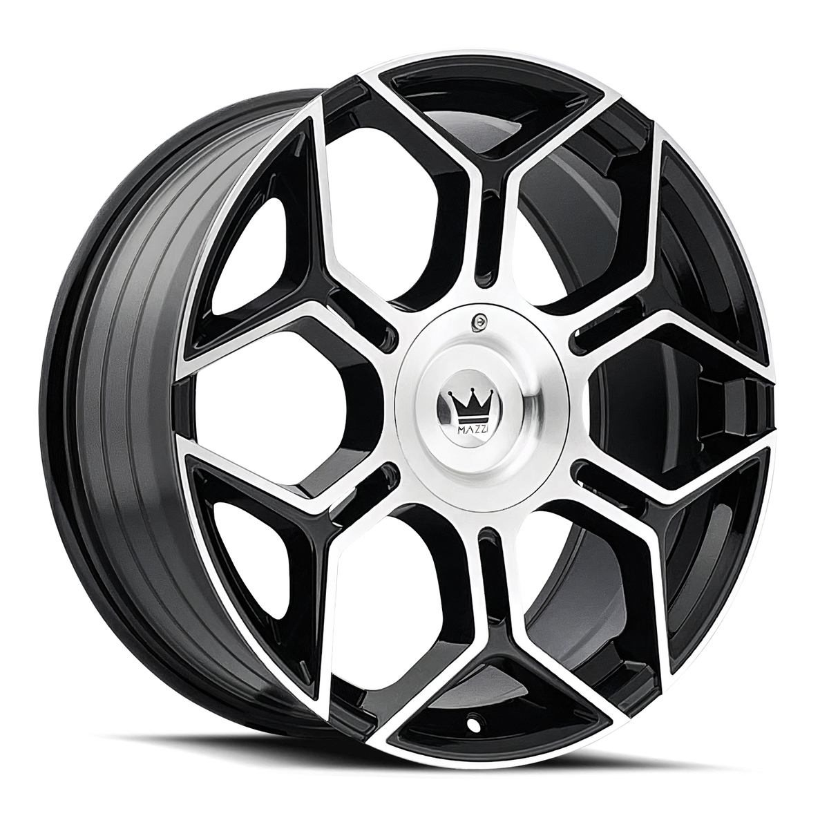 Mazzi LIBRA Gloss black machined 20x8.5 +35 5x108|5x114.3mm 72.6mm - Wheelwiz