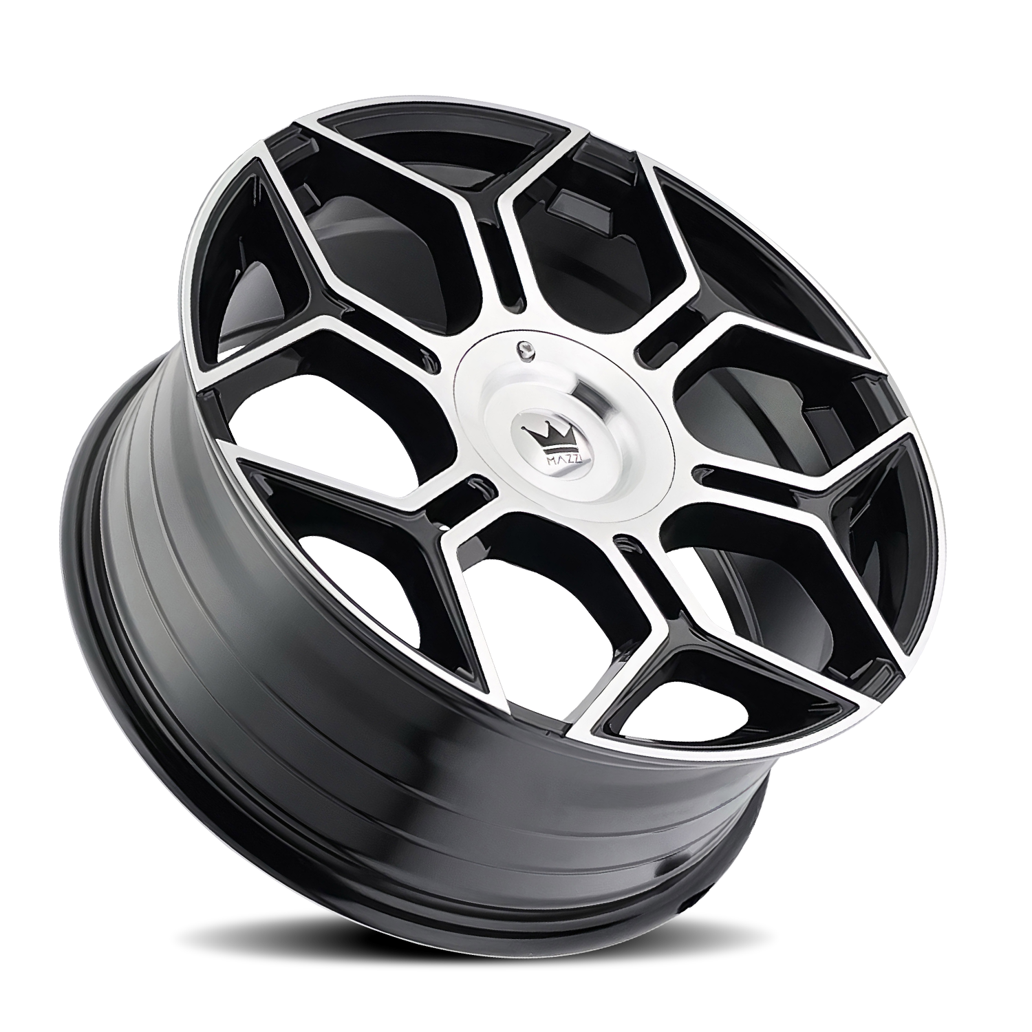 Mazzi LIBRA Gloss black machined 20x8.5 +18 5x115|5x120mm 74.1mm - Wheelwiz