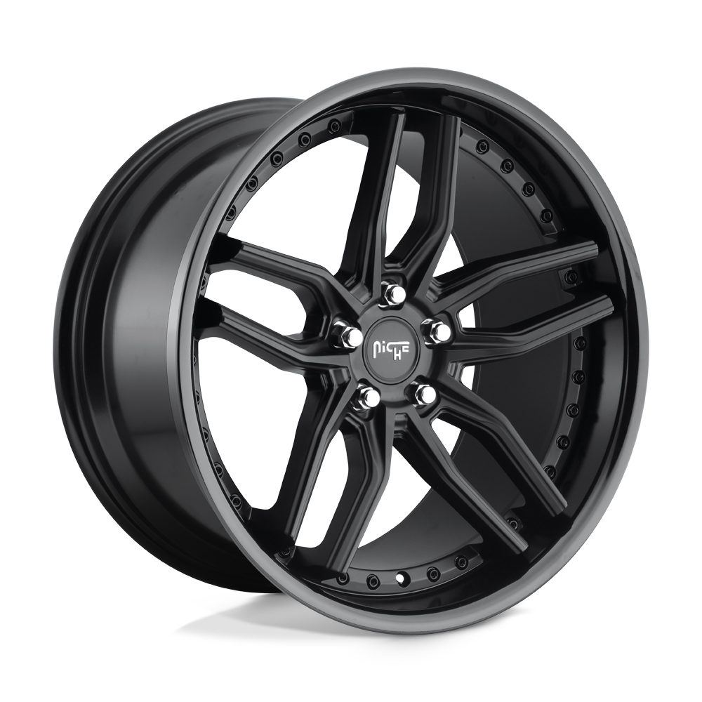 Niche M194 METHOS Gloss Black Matte Black 20x9 +27 5x112mm 66.6mm - WheelWiz