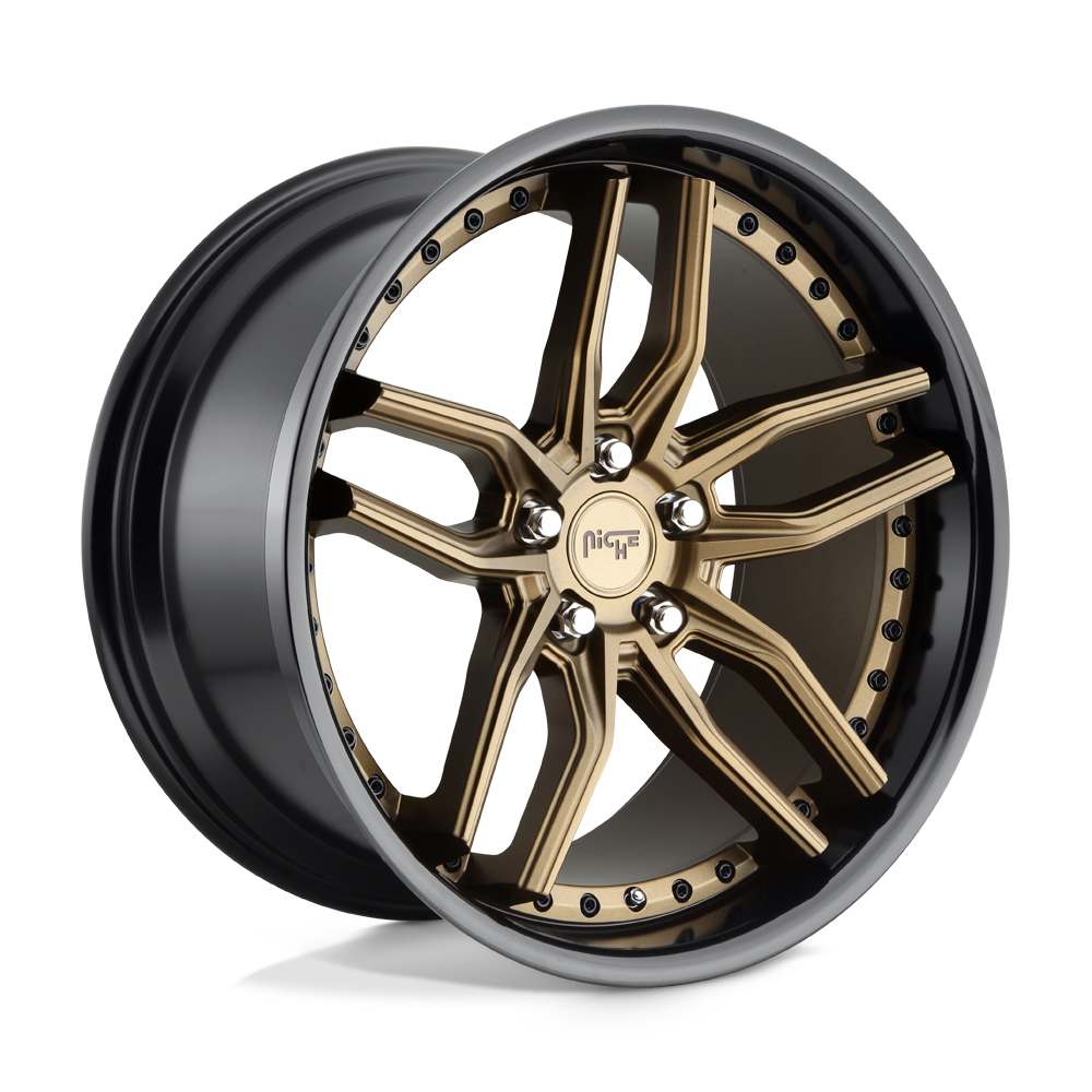 Niche M195 METHOS Matte Bronze Black Bead Ring 19x8.5 +42 5x112mm 66.6mm - WheelWiz