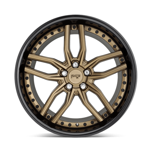 Niche M195 METHOS Matte Bronze Black Bead Ring 20x10 +40 5x112mm 66.6mm - Wheelwiz
