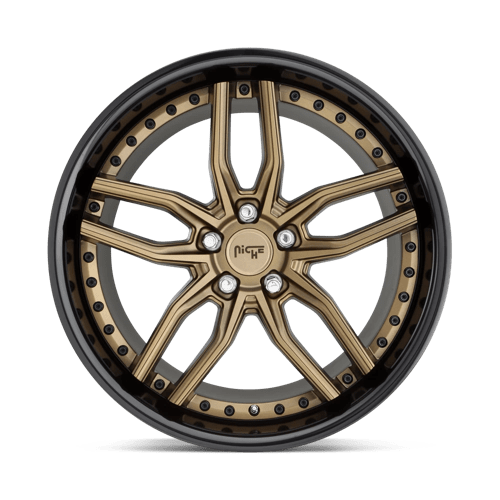 Niche M195 METHOS Matte Bronze Black Bead Ring 19x8.5 +42 5x112mm 66.6mm - WheelWiz
