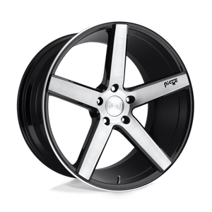 Niche M124 MILAN Gloss Black Brushed 20x8.5 +34 5x112mm 66.6mm - WheelWiz