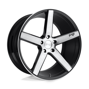 Niche M124 MILAN Gloss Black Brushed 18x8 +42 5x112mm 66.6mm - WheelWiz