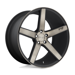 Niche M134 MILAN Matte Black Machined With Double Dark Tint 20x8.5 +15 5x120mm 72.6mm - WheelWiz