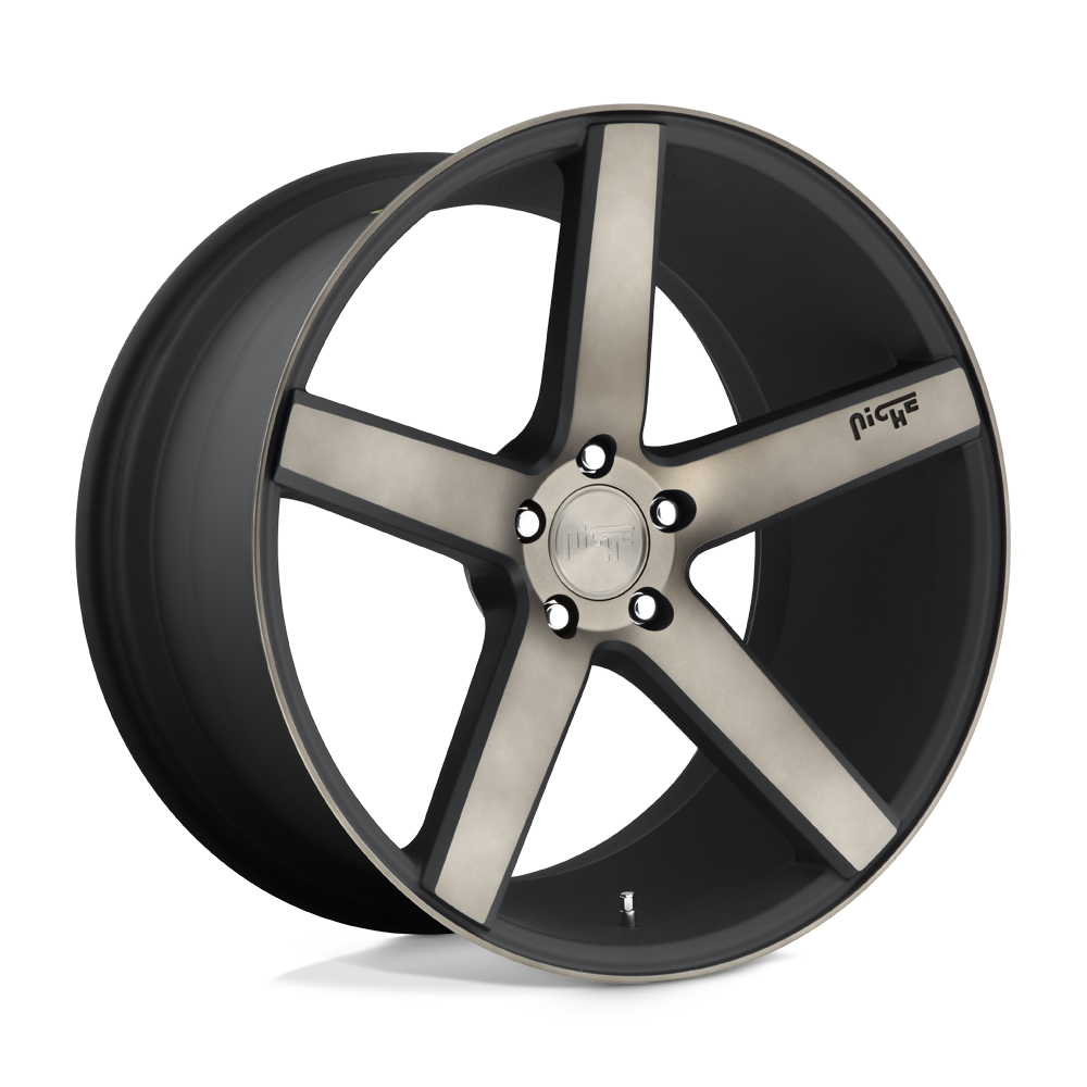 Niche M134 MILAN Matte Black Machined With Double Dark Tint 19x8.5 +42 5x112mm 66.6mm - WheelWiz