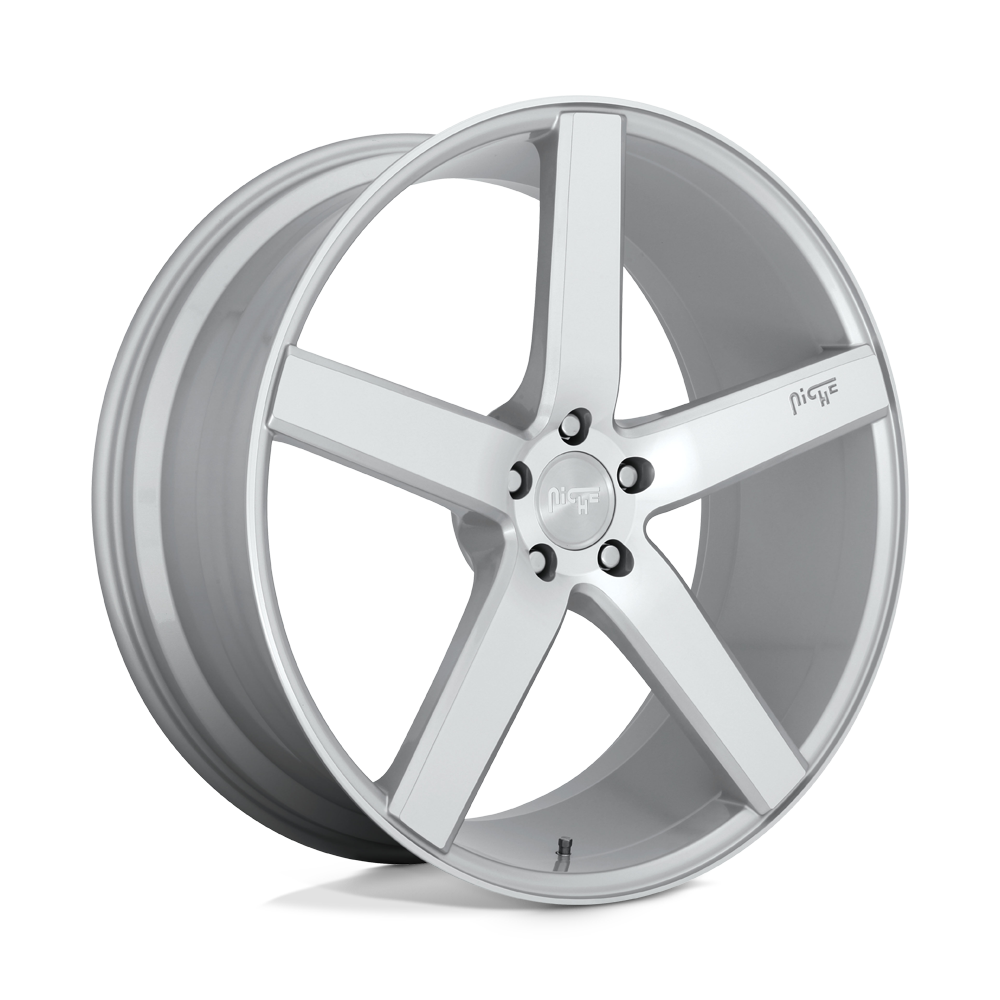 Niche M135 MILAN Gloss Silver Machined 19x8.5 +42 5x112mm 66.6mm - WheelWiz
