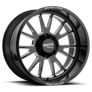 Moto Metal MO401 Gloss Black Milled 22x10 -18 6x139.7mm 106.1mm - WheelWiz