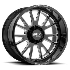 Moto Metal MO401 Gloss Black Milled 22x14 -76 6x139.7mm 106.1mm - WheelWiz