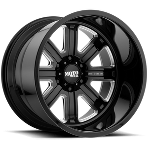 Moto Metal MO402 Gloss Black Milled 22x10 -18 8x165.1mm 125.1mm - WheelWiz