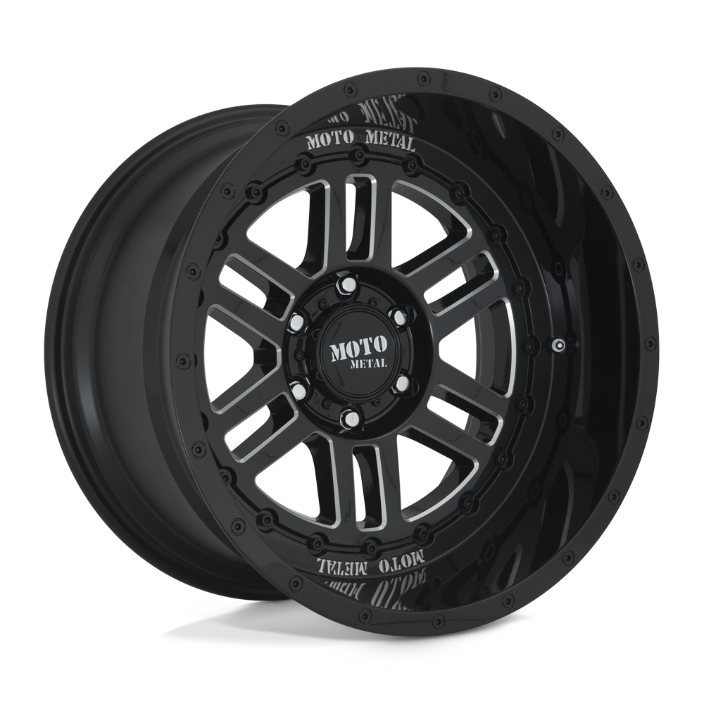 Moto Metal MO800 DEEP SIX Gloss Black Milled 20x12 -44 8x170mm 125.1mm - WheelWiz