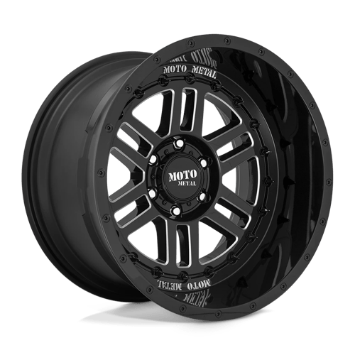 Moto Metal MO800 DEEP SIX Gloss Black Milled 22x12 -44 8x170mm 125.1mm - Wheelwiz