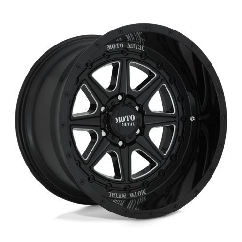 Moto Metal MO801 PHANTOM Gloss Black Milled 20x10 -18 8x165.1mm 125.1mm - Wheelwiz