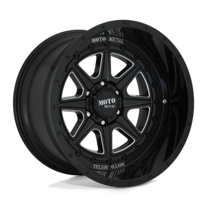 Moto Metal MO801 PHANTOM Gloss Black Milled 20x12 -44 5x139.7mm 78.1mm - WheelWiz