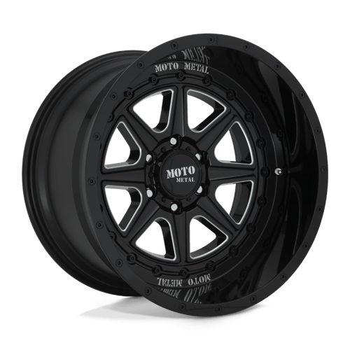Moto Metal MO801 PHANTOM Gloss Black Milled 20x12 -44 6x139.7mm 106.1mm - Wheelwiz